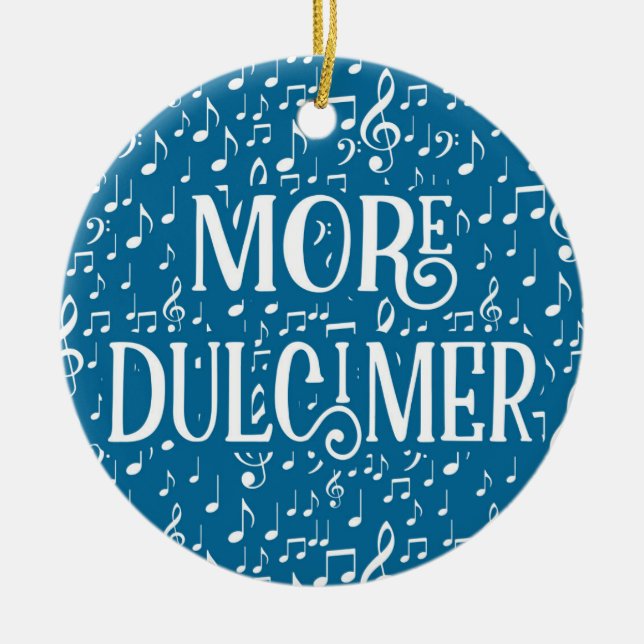 Adorno De Cerámica Más Dulcimer - Blue White Music (Frente)