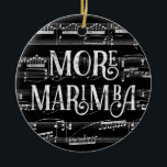 Adorno De Cerámica Más Marimba Chalkboard - Música blanca negra<br><div class="desc">Un diseño más cuidado de Marimba con efecto de pizarra con fondo musical de hojas de notación musical en blanco y negro.</div>