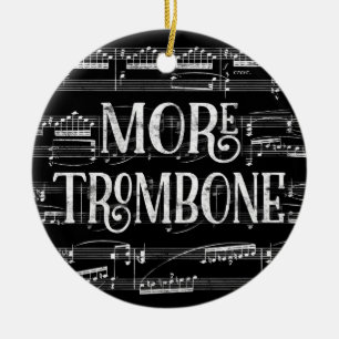 Adorno De Cerámica Más pizarra del Trombone - música blanca negra