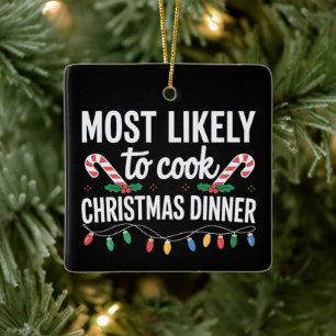 Adorno De Cerámica Más Probable De Cocinar La Cena De Navidad Diverti