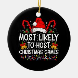 Adorno De Cerámica Más Probable De Organizar Juegos De Navidad Famili
