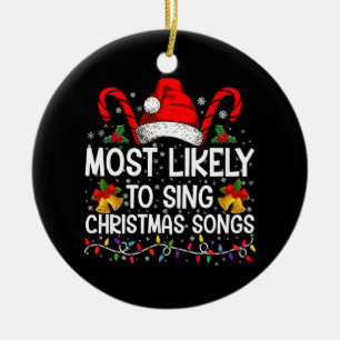 Adorno De Cerámica Más Probable Que Cante Canciones de Navidad
