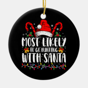 Adorno De Cerámica Más Probable Que Salga de Caza Con Santa Caza Navi