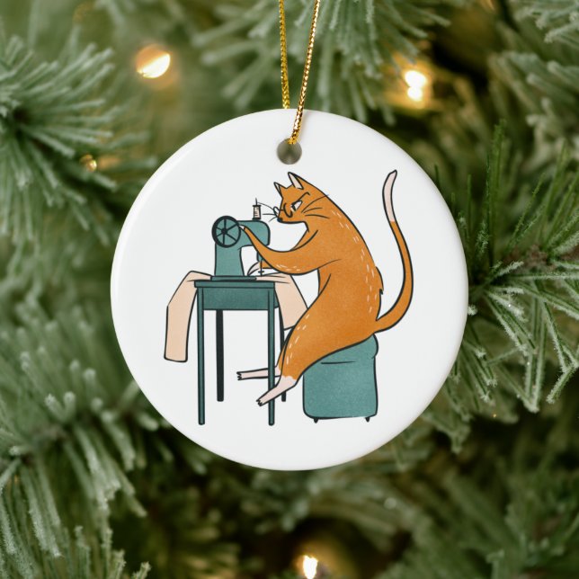 Adorno De Cerámica Masaje de gatos vintage (Árbol)