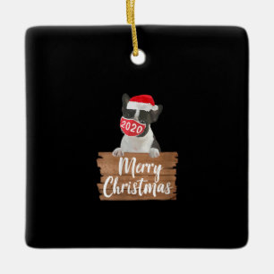 Adorno De Cerámica Máscara Boston Terrier 2020 de mujeres Navidades p