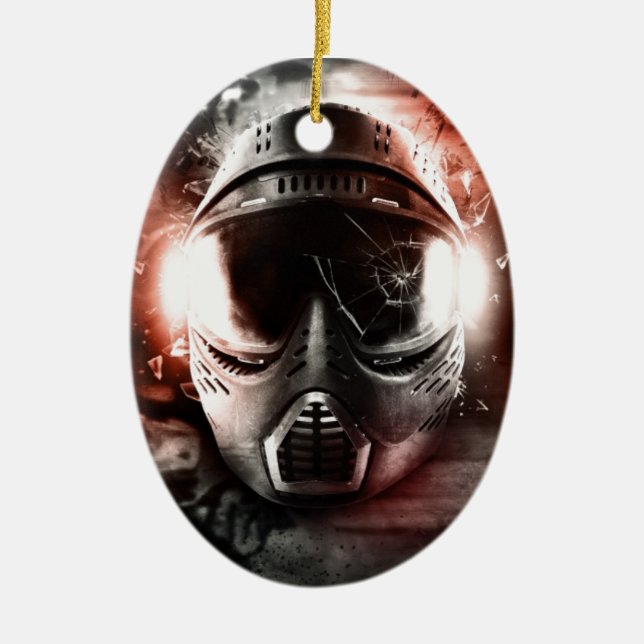 Adorno De Cerámica Máscara de Acción Paintball M-2 (Frente)