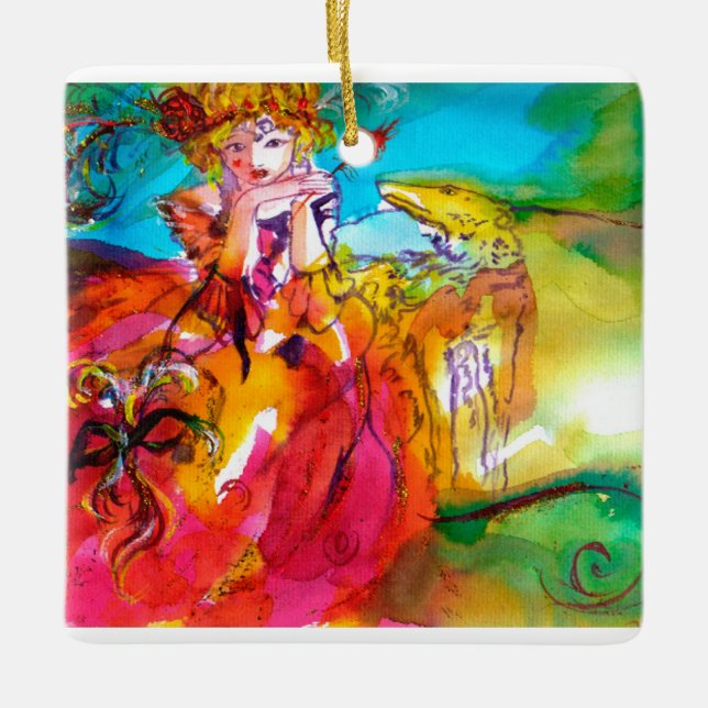 Adorno De Cerámica Máscara de carnaval de MIRANDOLINA / Veneciana (Anverso)