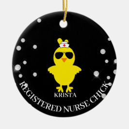 Adorno De Cerámica Máscara de enfermera registrada de Purpurina perso