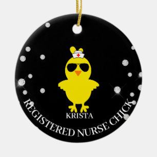 Adorno De Cerámica Máscara de enfermera registrada de Purpurina perso