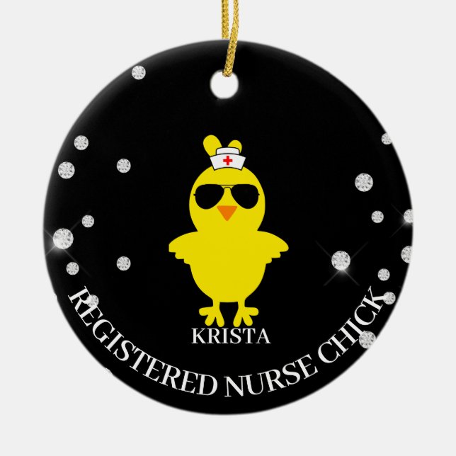 Adorno De Cerámica Máscara de enfermera registrada de Purpurina perso (Frente)