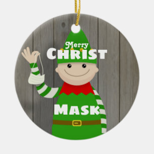 Adorno De Cerámica Máscara de Navidad