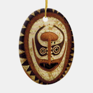 Adorno De Cerámica Máscara Ritual Tribal Maorí