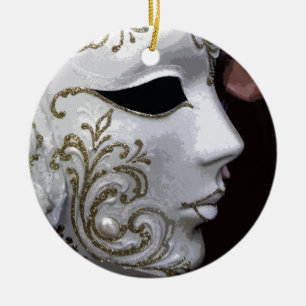 ADORNO DE CERÁMICA MASCARADA (ORO)