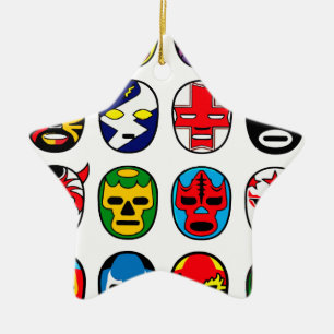 Adorno De Cerámica Máscaras de lucha mexicanas de Lucha Libre