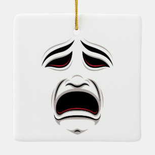 Adorno De Cerámica Máscaras de teatro de comedia y tragedia
