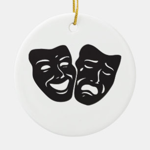 Adorno De Cerámica Máscaras del teatro del drama de la tragedia de la