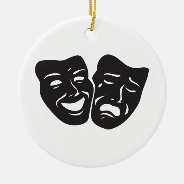 Adorno De Cerámica Máscaras del teatro del drama de la tragedia de la (Frente)