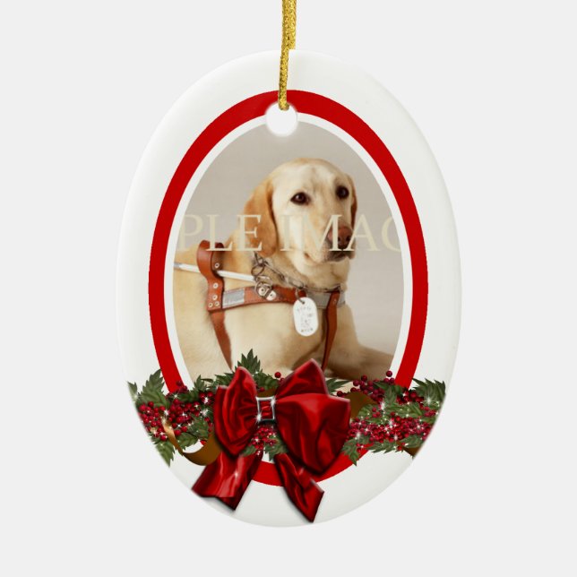 Adorno De Cerámica Mascota conmemorativo foto roja PERSONALIZAR (Frente)