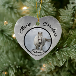 Adorno De Cerámica Mascota de caballos personalizado nombre de foto d