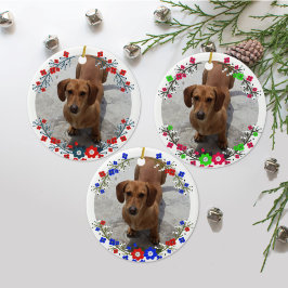 Adorno De Cerámica Mascota de flores de corona  Foto 2021 Navidades C