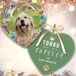 Adorno De Cerámica Mascota de fotografía personalizado Memorial Coraz