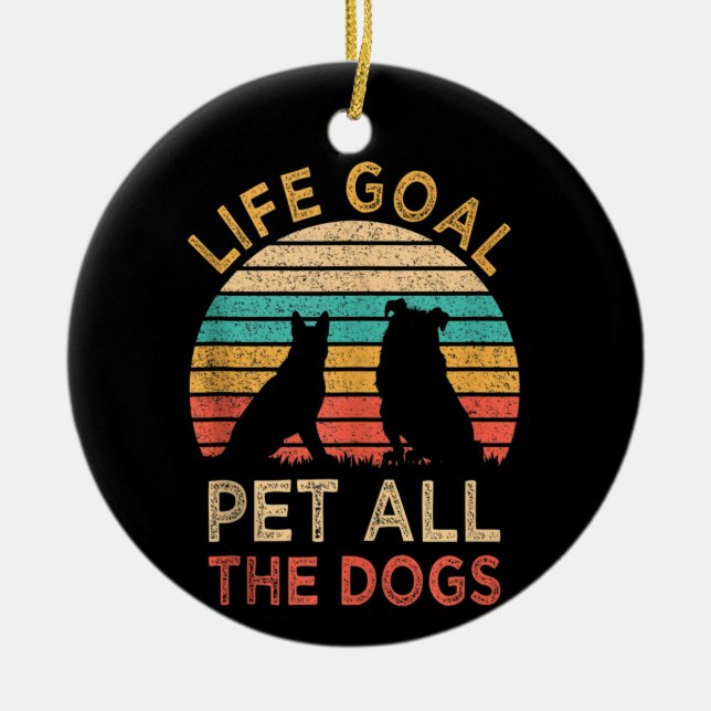 Adorno De Cerámica Mascota De Gol De Vida Todos Los Perros Divertido  (Frente)