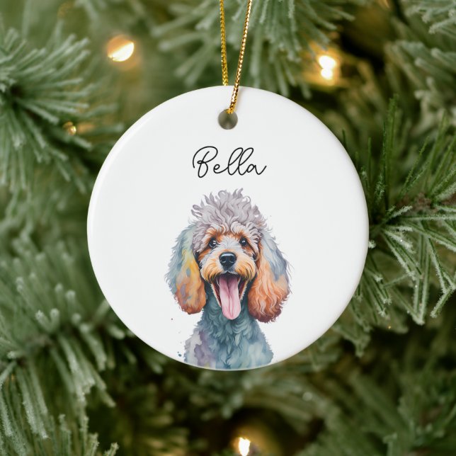 Adorno De Cerámica Mascota de perro de cangrejo Nombre personalizado  (Árbol)