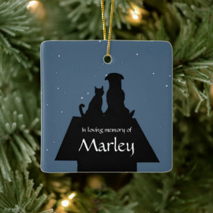 Adorno De Cerámica Mascota de perro memorial nombre personalizado poe