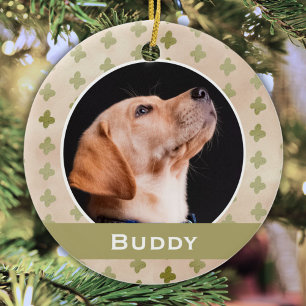 Adorno De Cerámica Mascota de perro moderno foto Navidades de patrone