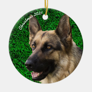 Adorno De Cerámica Mascota de perro personalizado Foto Navidades de i