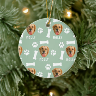 Adorno De Cerámica Mascota de perro personalizado Foto y nombre Sage