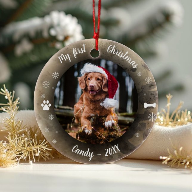 Adorno De Cerámica Mascota de perro primera foto de Navidad Impresión (Subido por el creador)