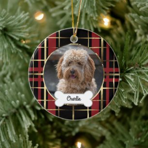 Adorno De Cerámica Mascota de Personalizado de oro negro foto de perr
