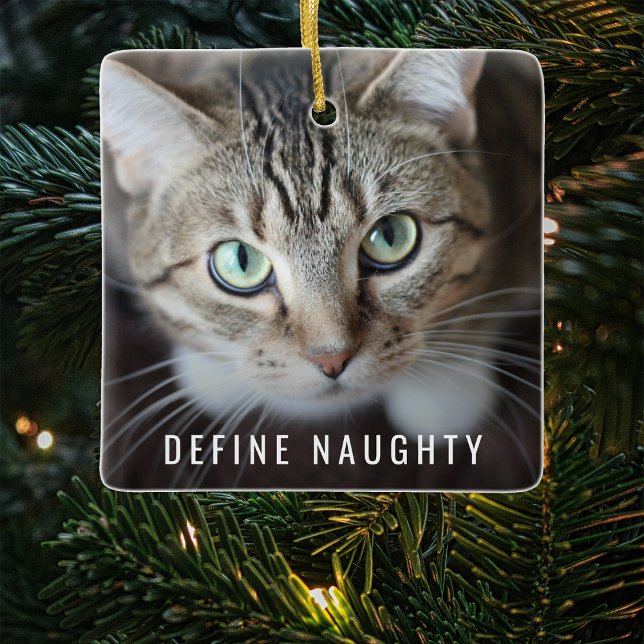 Adorno De Cerámica Mascota Define Naughty | Árbol de Navidad fotográf (Subido por el creador)