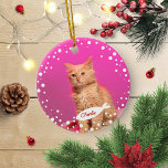 Adorno De Cerámica Mascota del gato Keepsake Navidades foto simple<br><div class="desc">Mascota Gato Navidades Keepsake Simple Photo Ceramic Ornament</div>