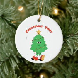 Adorno De Cerámica Mascota Groovy Navidades, árbol de Navidad