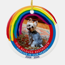 Adorno De Cerámica Mascota Memorial 2-lados Puente Arcoiris de 2 foto