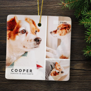 Adorno De Cerámica Mascota Memorial Collage de fotos Geométrico Simpl