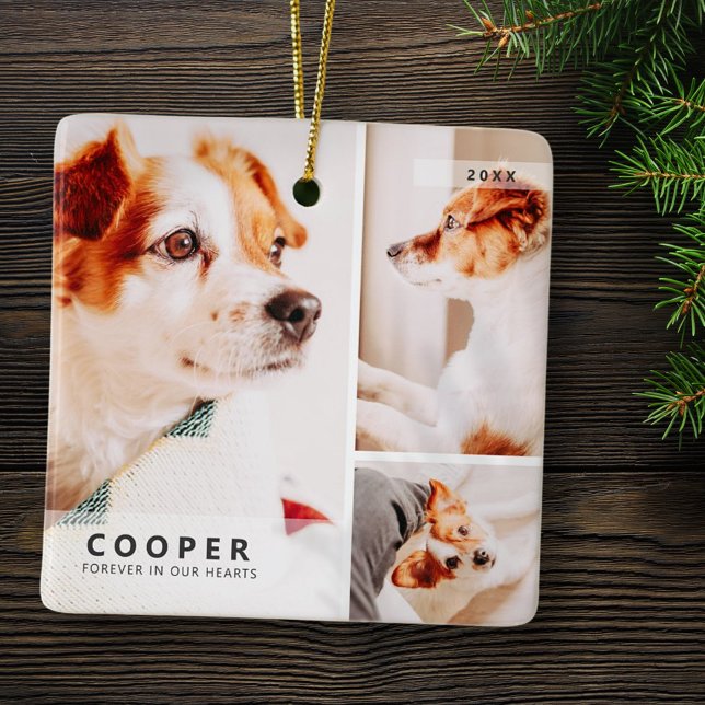 Adorno De Cerámica Mascota Memorial Collage de fotos Geométrico Simpl (Subido por el creador)