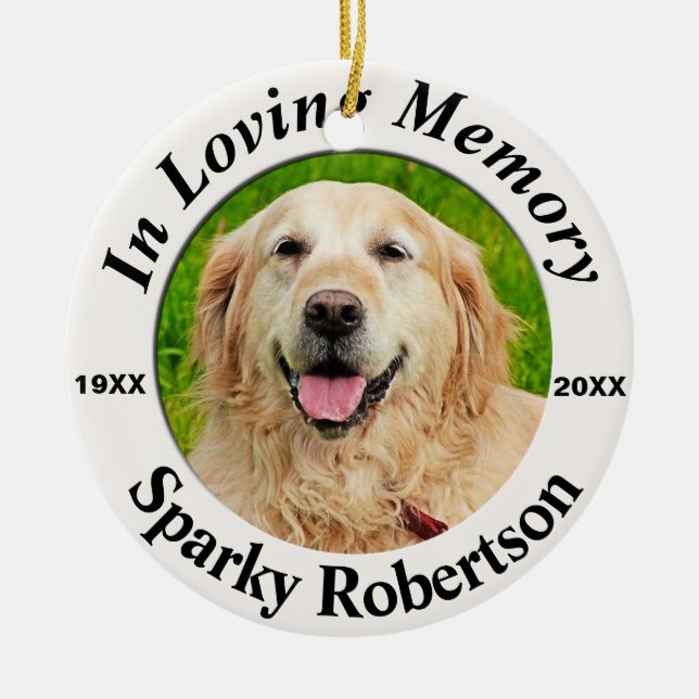 Adorno De Cerámica Mascota memorial personalizado (Frente)