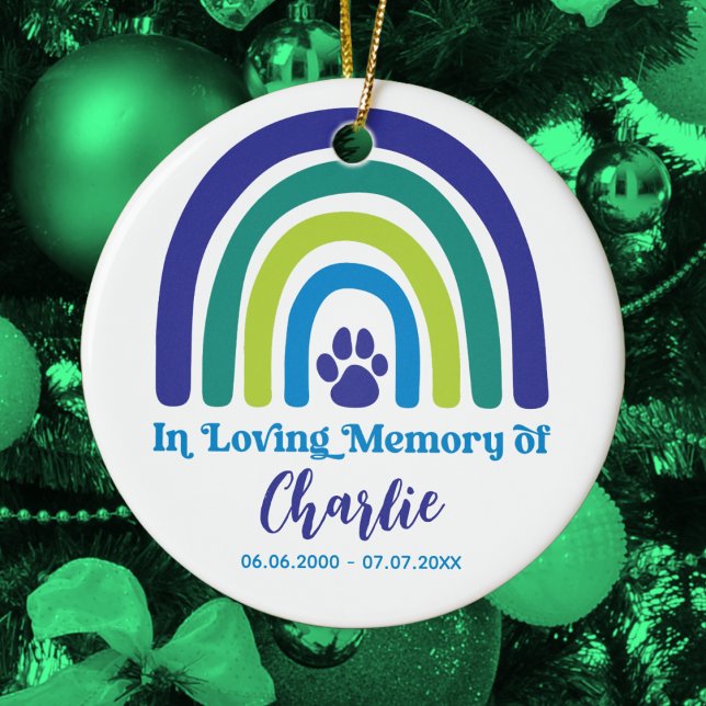 Adorno De Cerámica Mascota Memorial Photo Keepsake (Christmas Pet Loss Memorial Keepsake Ornament. Display on tree or other area of home. )