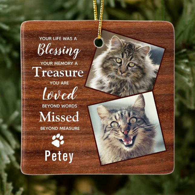 Adorno De Cerámica Mascota Memorial Sympathy Cat Keepsake Photo (Subido por el creador)