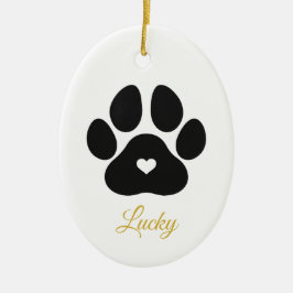 Adorno De Cerámica Mascota Paw Imprimir Mascota de oro personalizado