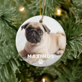 Adorno De Cerámica Mascota Perro Paw simple Imprimir foto nombre pers