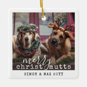 Adorno De Cerámica Mascota personalizada Perros foto Navidades divert