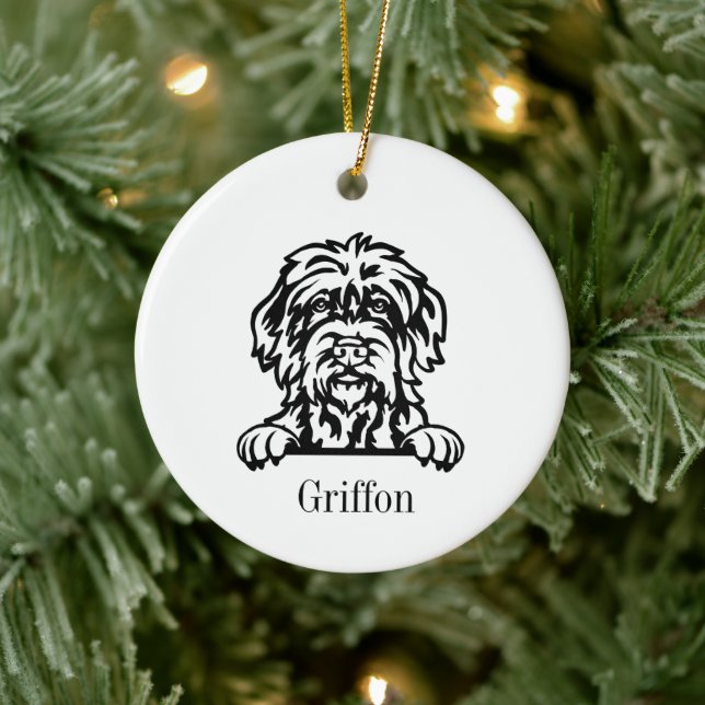 Adorno De Cerámica Mascota personalizada Wirehaired Pointing Griffon  (Árbol)