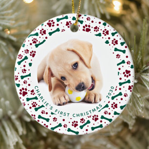 Adorno De Cerámica Mascota Personalizado 2 Perro Foto Paw Imprime Nav
