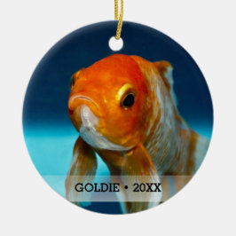 Adorno De Cerámica Mascota personalizado Fish Photo Name Christmas Tr