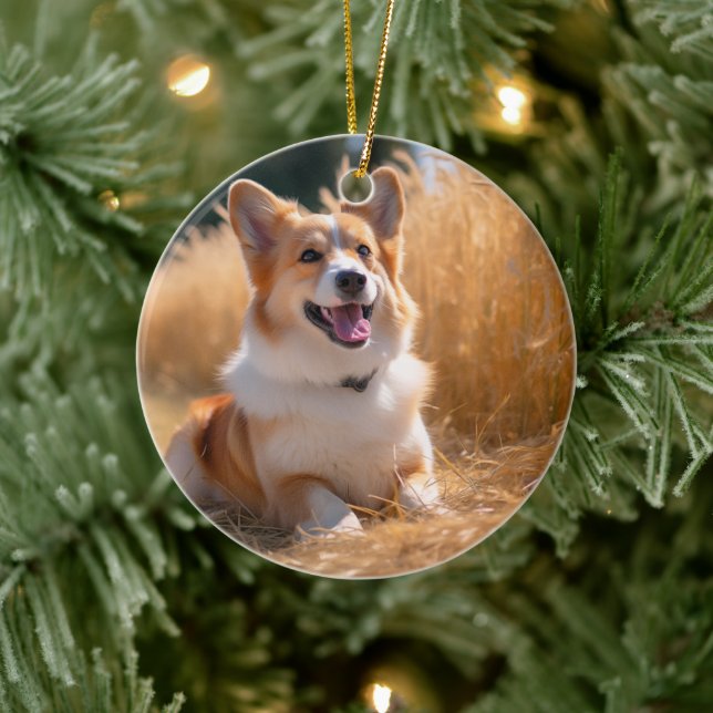 Adorno De Cerámica Mascota personalizado Foto (Árbol)