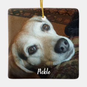 Adorno De Cerámica Mascota Personalizado Foto y Navidades de nombre 2